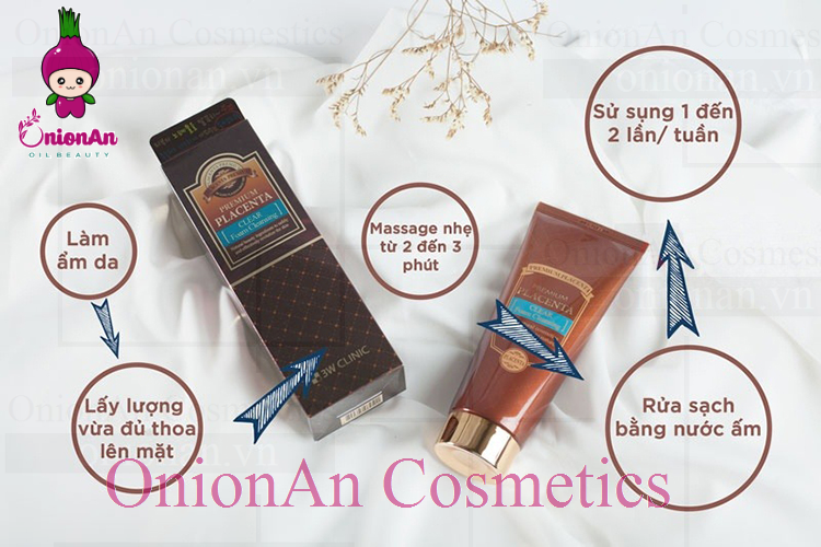 Sữa Rửa Mặt Nhau Thai Cừu 3W Clinic Premium Placenta Clear Foam Cleansing